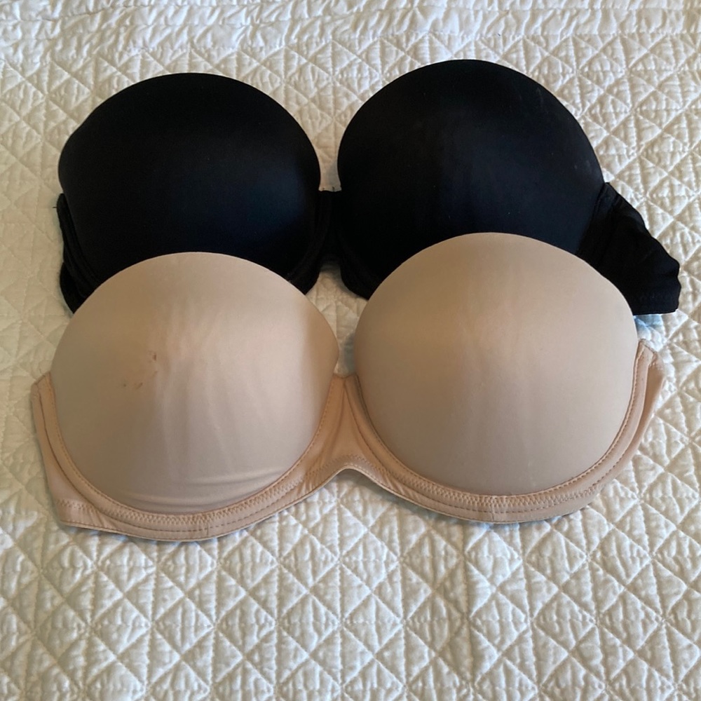 2 Pink strapless push up bras